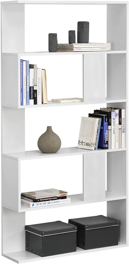 Bücherregal Aneby 159x80x24cm mit 5 Ablageflächen Weiß [en. casa] Bild 1