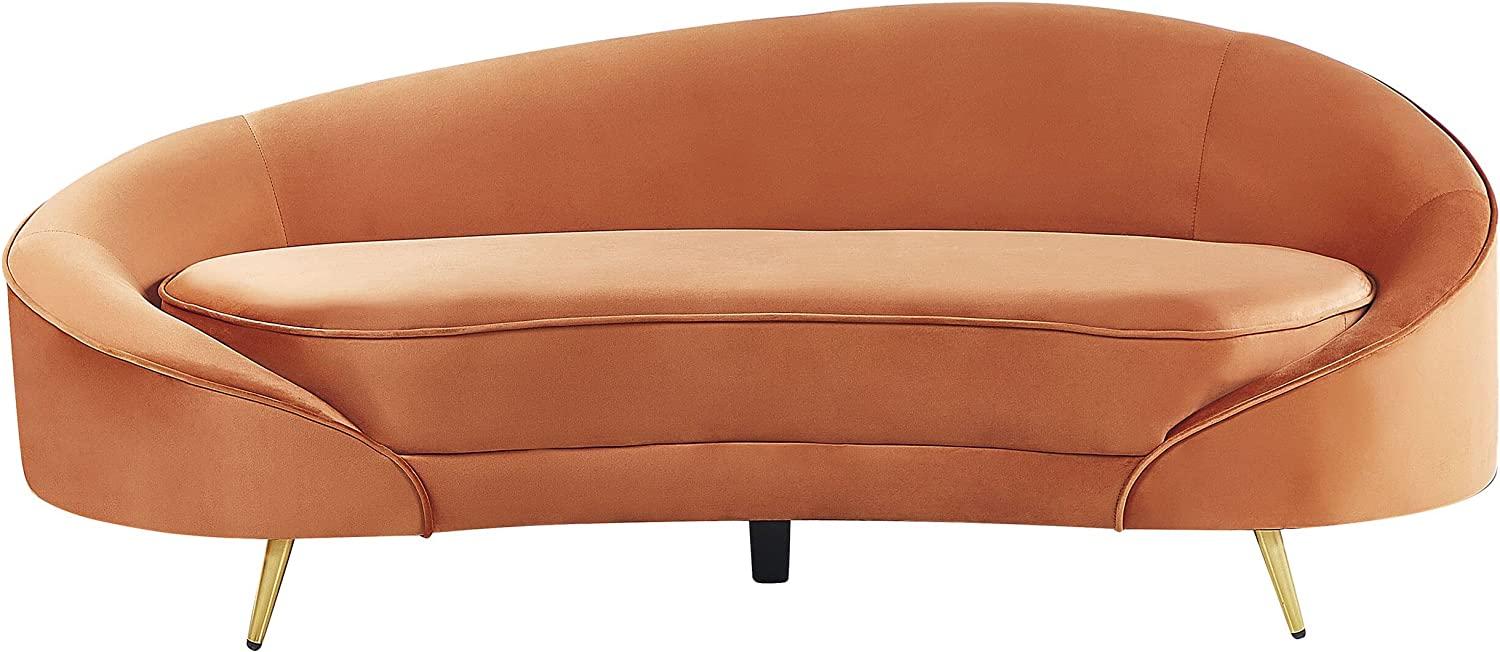 3-Sitzer Sofa Samtstoff orange gold SAVAR Bild 1