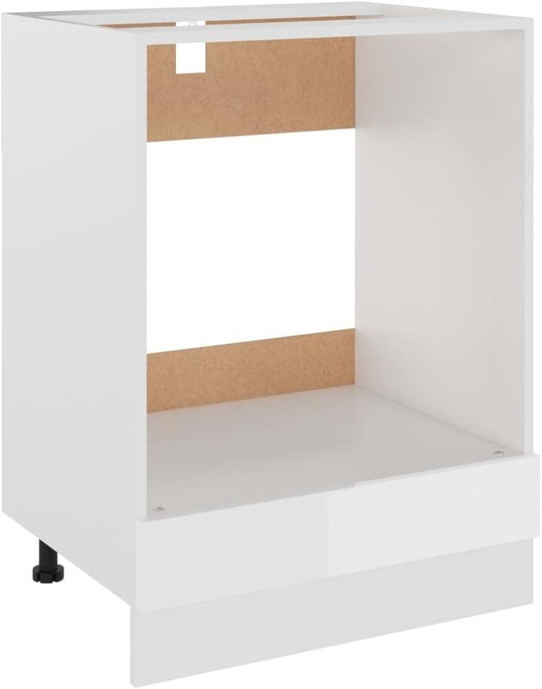 Herdumbauschrank Hochglanz-Weiß 60x46x81,5 cm Holzwerkstoff Bild 1