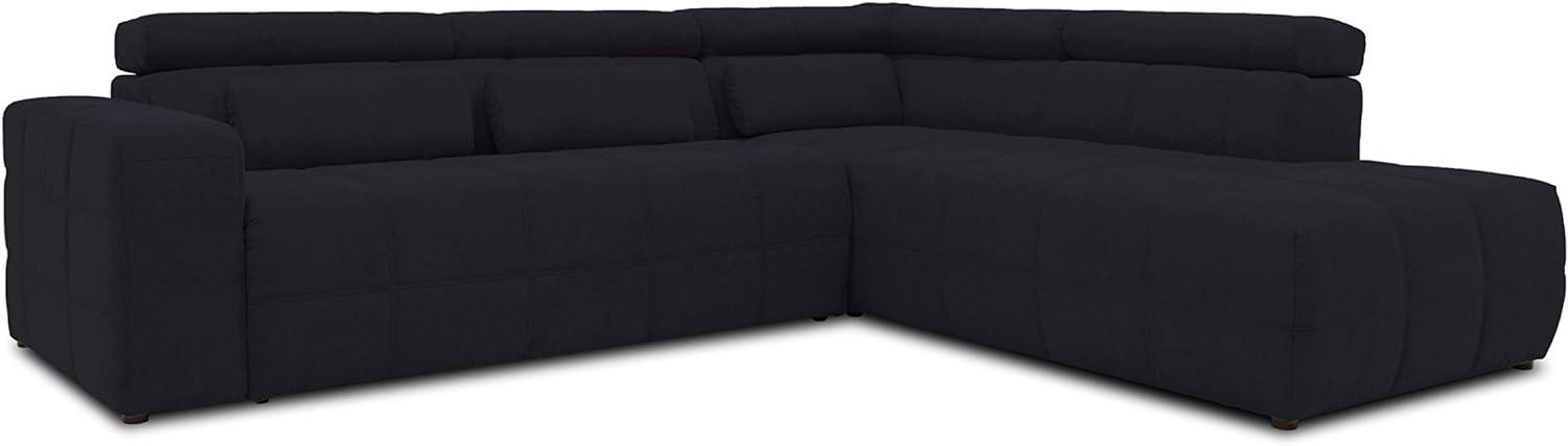 DOMO. collection Brandon Ecksofa, Sofa mit Rückenfunktion in L-Form, Polsterecke, Eckgarnitur, schwarz, Ottomane rechts Bild 1