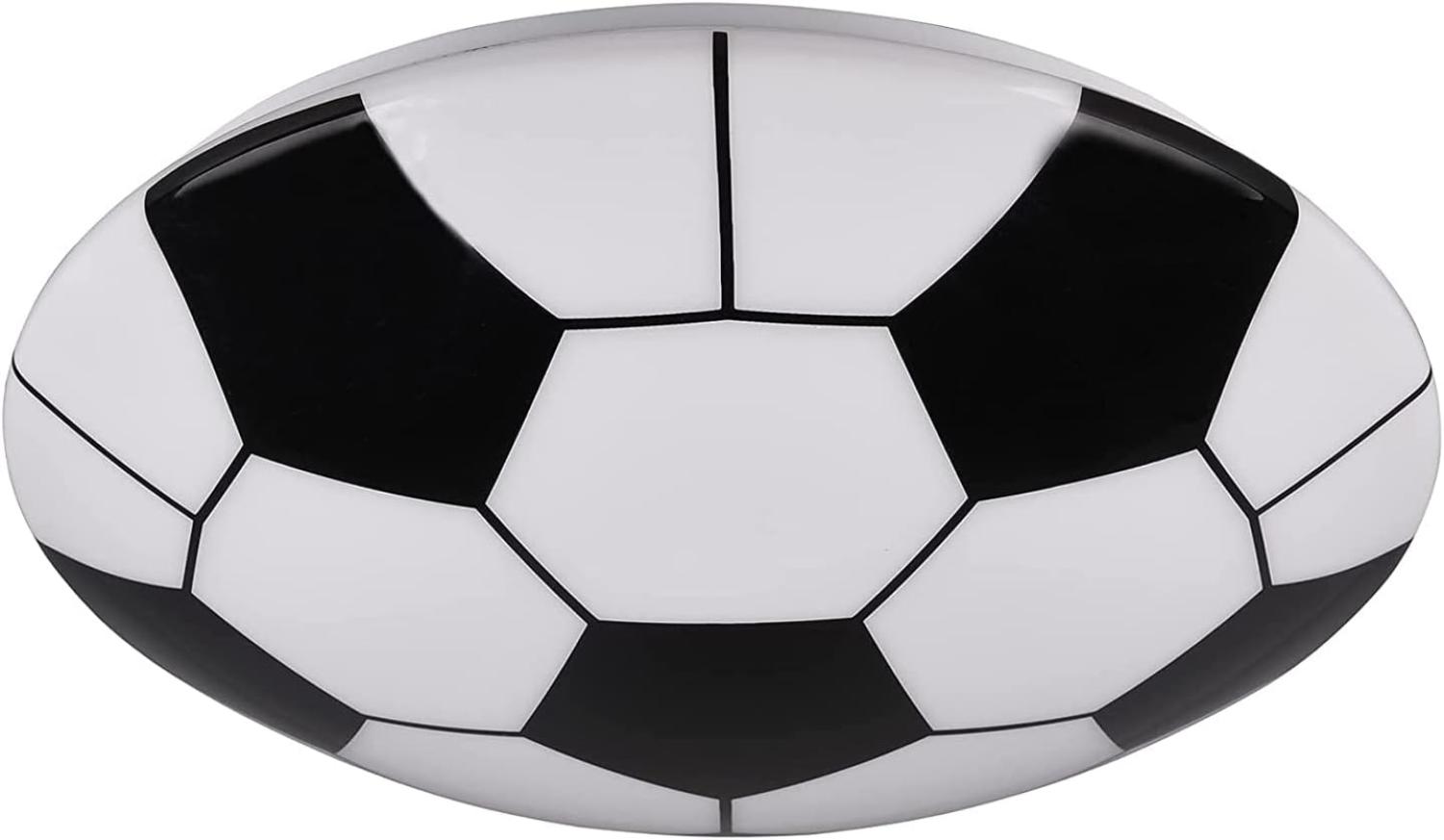 LED Deckenleuchte KLOPPI Schwarz/Weiß Fussball Design Ø 36cm Bild 1