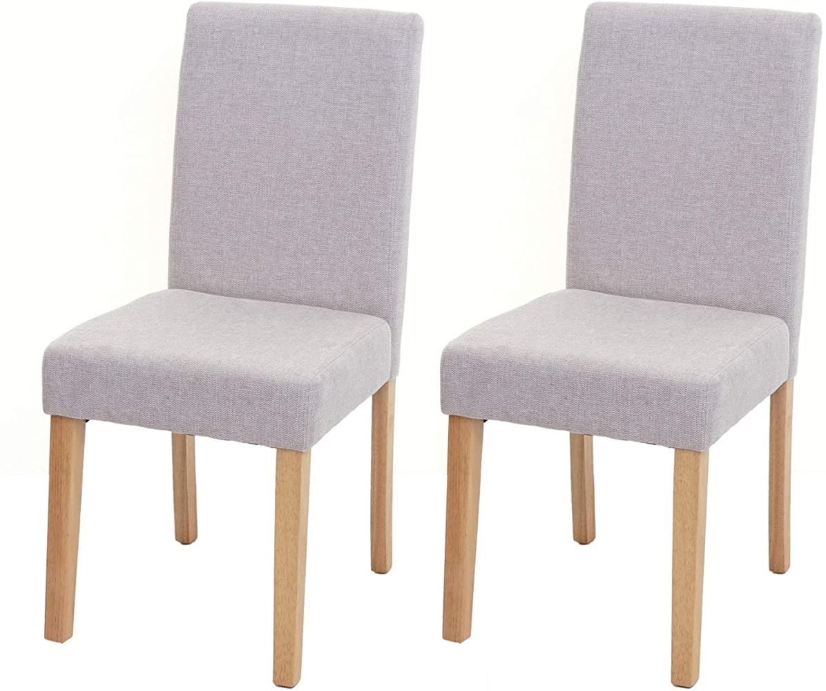 2er-Set Esszimmerstuhl Stuhl Küchenstuhl Littau ~ Textil, creme-beige, helle Beine Bild 1