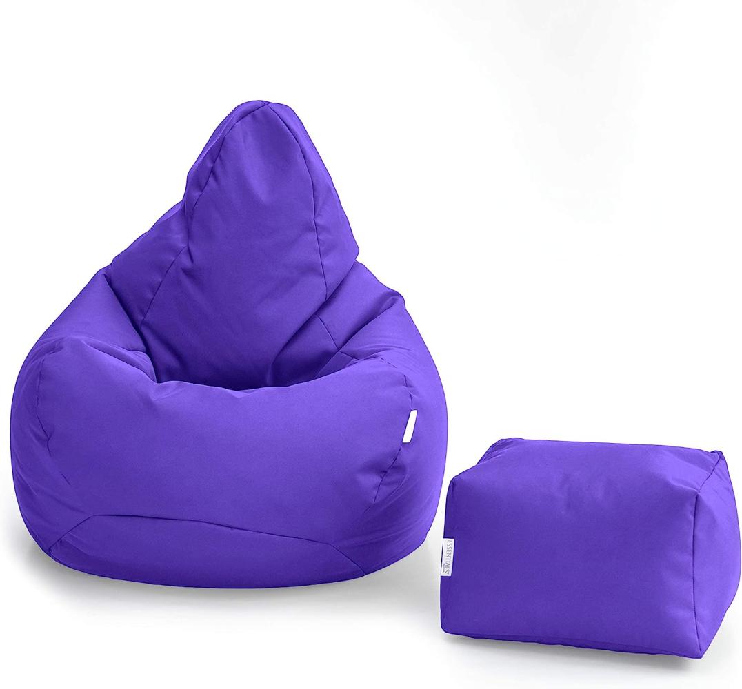 Loft 25 Gaming Sitzsack Outdoor | Gaming Sessel für den Innenbereich des Wohnzimmers im Freien | Wasserbeständig | Ergonomisches Design zur Körperunterstützung | Langlebig (Ultraviolett Set) Bild 1