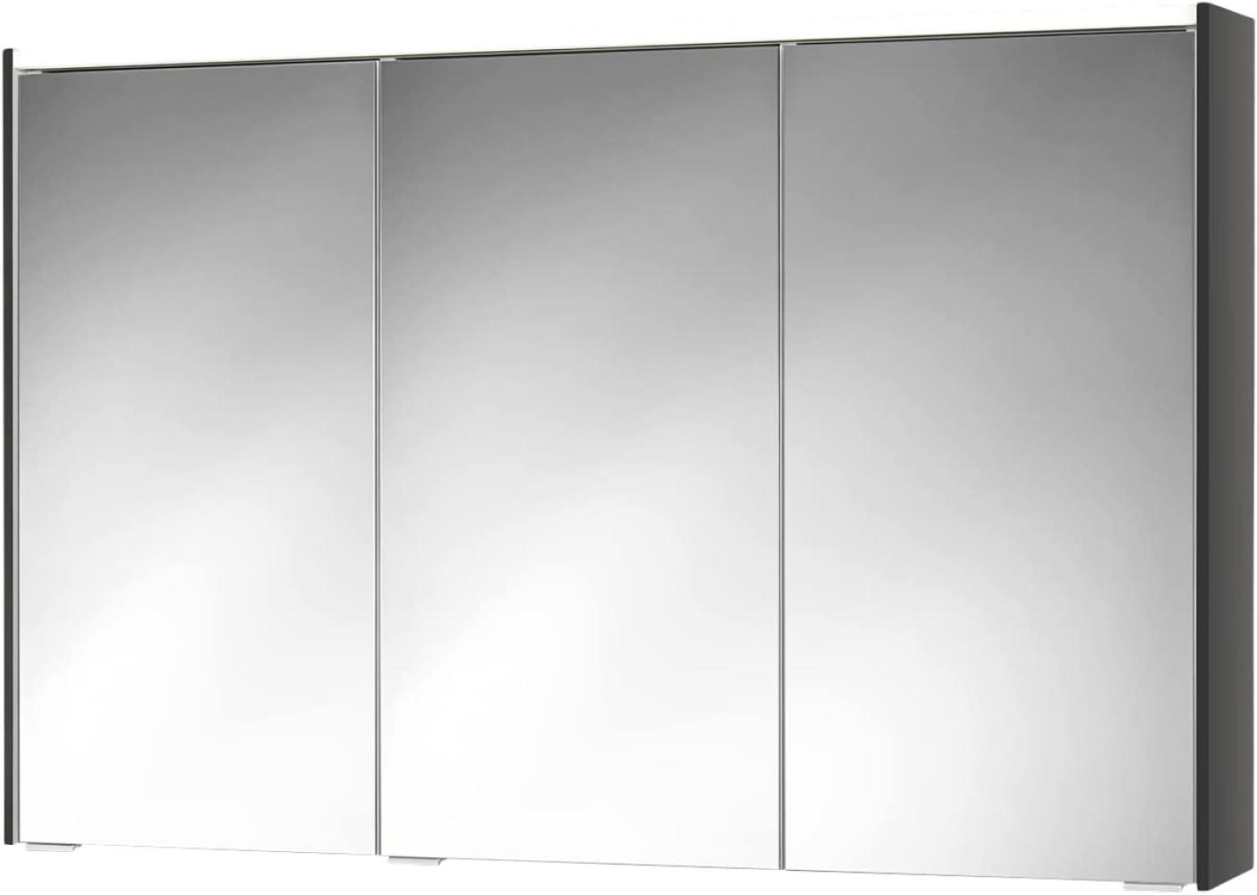 Sieper Spiegelschrank KHX mit LED Beleuchtung 120cm breit, Badezimmer Spiegelschrank aus MDF, mit Steckdose | Anthrazit Bild 1