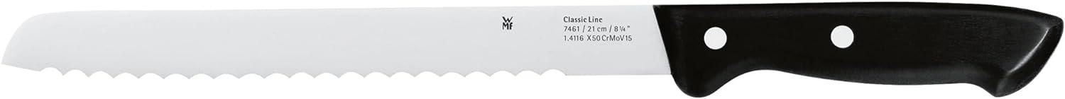 WMF Classic Line Brotmesser Wellenschliff 34 cm, Brötchenmesser, Spezialklingenstahl, Sägemesser, Messer scharf, Kunststoffgriff, Klinge 21 cm Bild 1