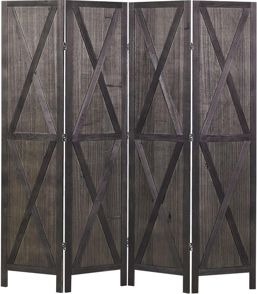 Raumteiler aus Holz 4-teilig dunkelbraun faltbar 170 x 163 cm RIDANNA Bild 1