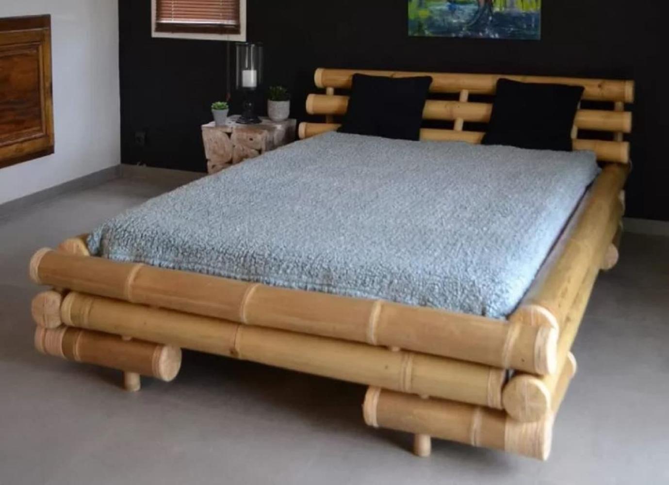 Casa Padrino Luxus Doppelbett Naturfarben 170 x 240 x H. 81 cm - Bambus Bett - Schlafzimmer Möbel - Bambus Möbel - Luxus Möbel - Luxus Einrichtung Bild 1