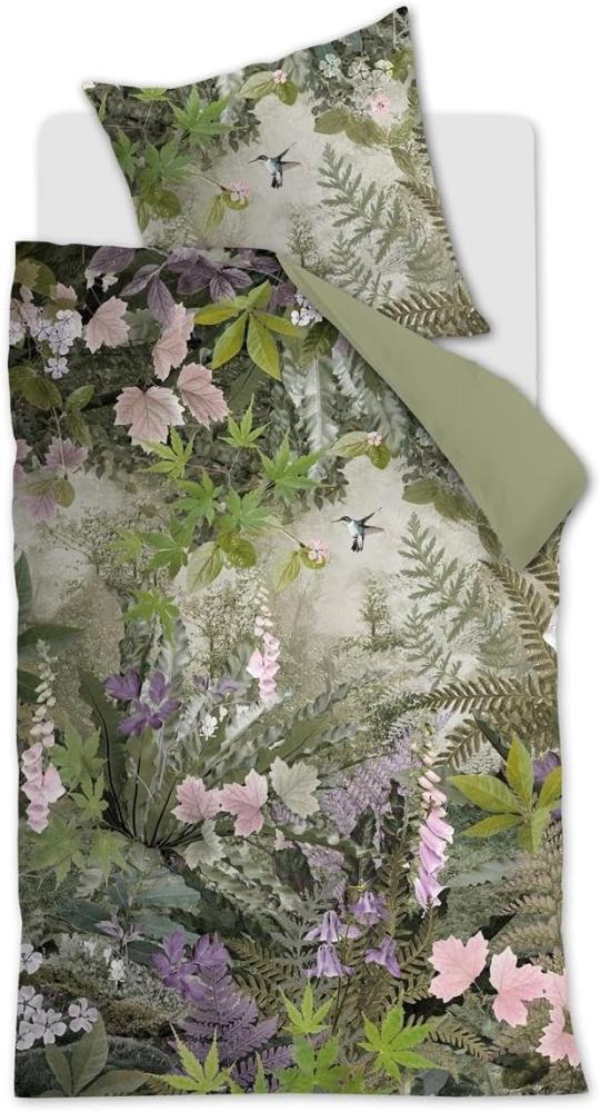 Beddinhouse Mako-Satin Bettwäsche Charming Green 155X220 155 x 220 cm + 1x 80 x 80 cm 1 Bettbezug, 1 Kissenbezug Grün Bild 1