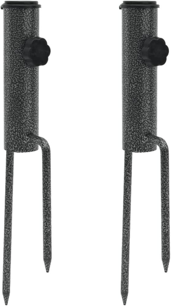 Schirmständer mit Erdspießen 2 Stk. 9x35 cm Verzinkter Stahl Bild 1