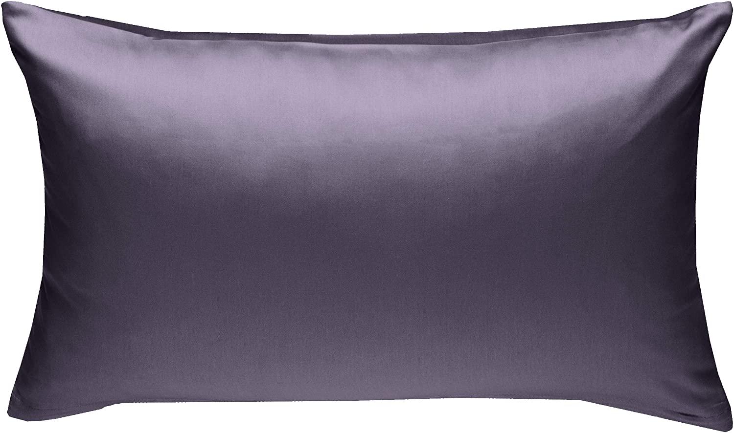 Bettwaesche-mit-Stil Mako-Satin / Baumwollsatin Bettwäsche uni / einfarbig lila Kissenbezug 40x60 cm Bild 1