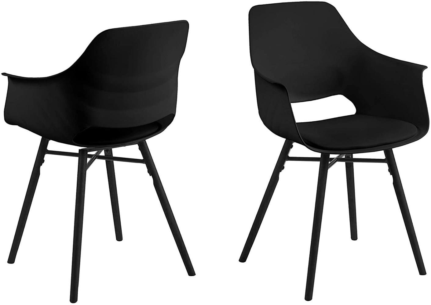 Stühle im 2er-Set RAMONA, Kunstleder schwarz Bild 1