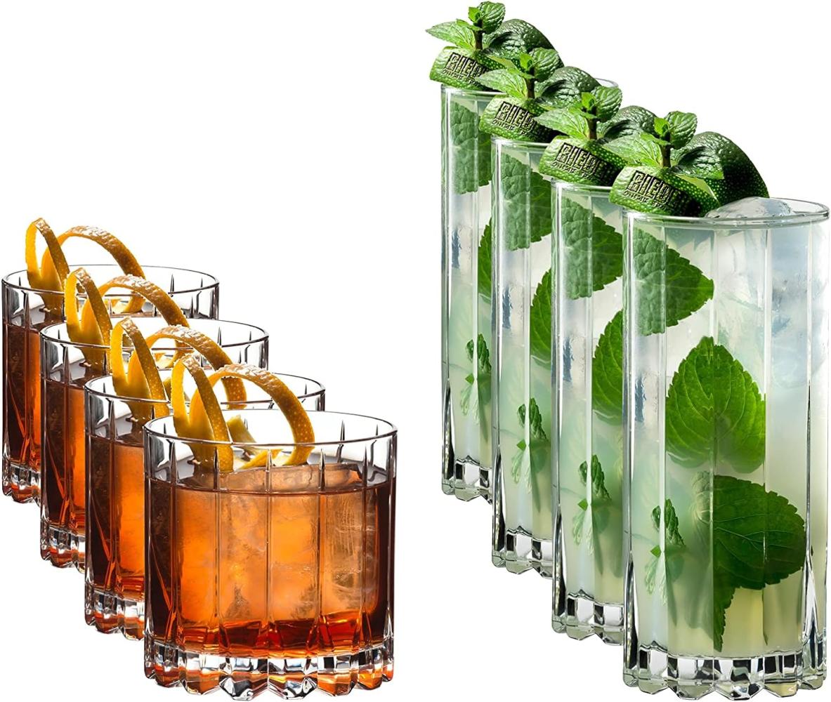 Riedel Drink Specific Glassware Rocks und Highball Set, 8-tlg, Tumbler, Cocktailglas, Longdrinkglas, Trinkglas, 5417/57 Bild 1