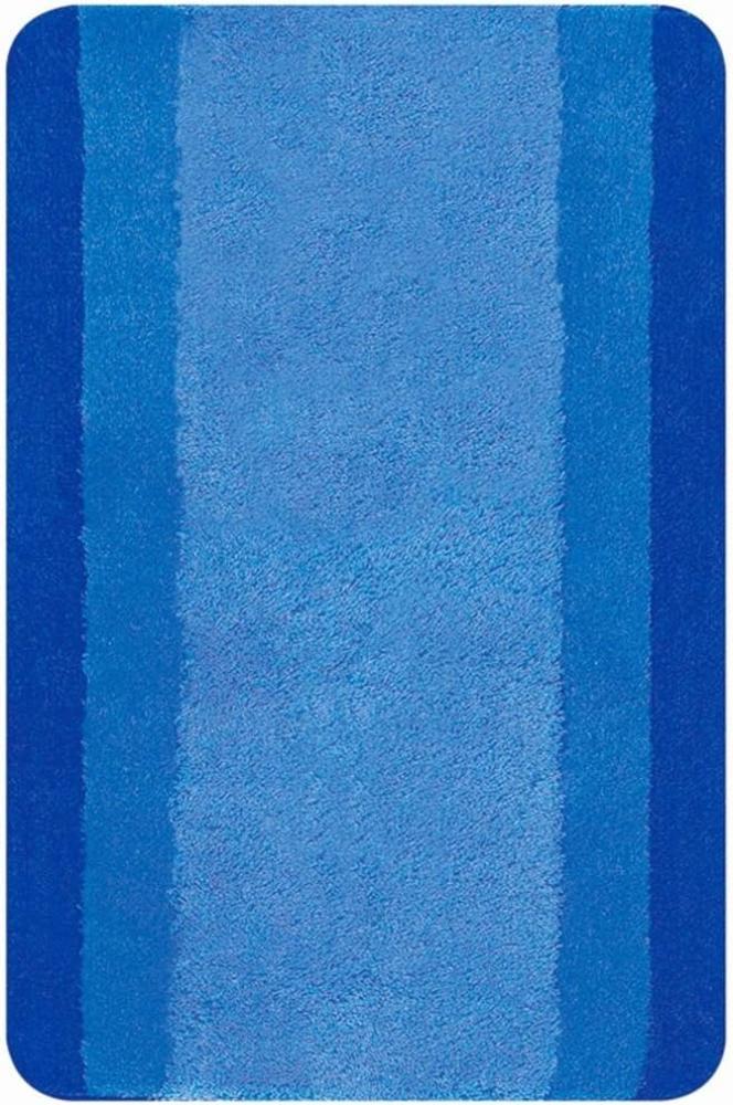 spirella Badematte | kuscheliger Hochflor | Rutschfester Badvorleger | viele Größen | waschbar 40° | 90x60 cm | Blau Bild 1