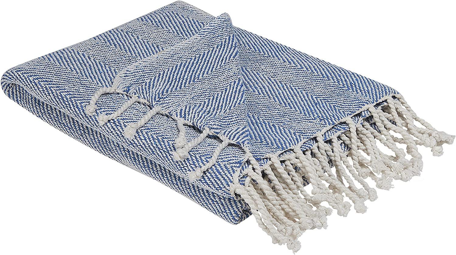 Decke Baumwolle blau 130 x 160 cm TILMI Bild 1