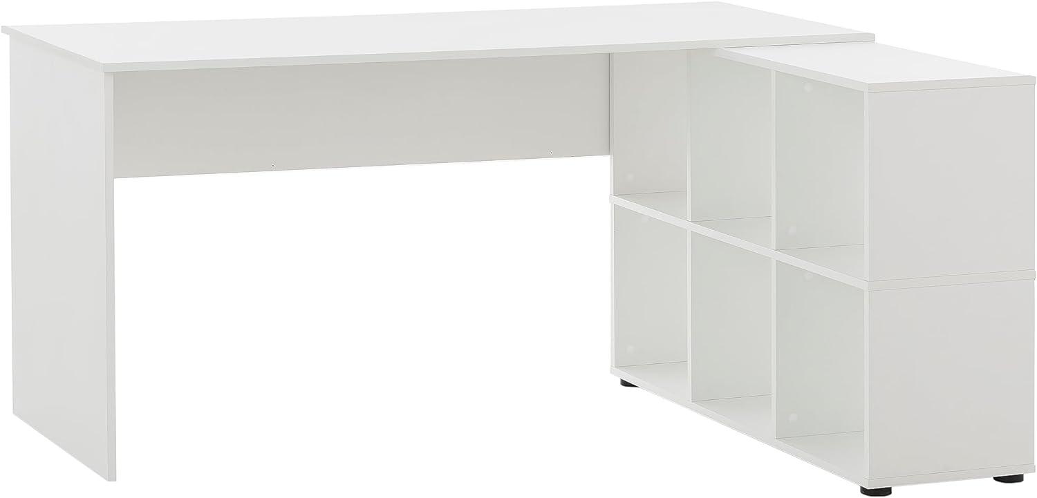 Schildmeyer Reno 400 Schreibtisch, Holzwerkstoff, weiß, 150 x 121,6 x 73,6 cm Bild 1