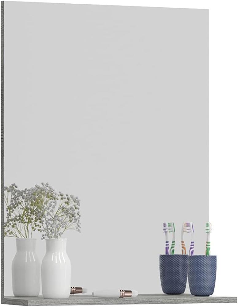 homes&jones Badezimmer Spiegel Wandspiegel Badspiegel Soul, Holzwerkstoff, rauchsilber Nachbildung, 60 x 79 x 18 cm mit Ablagefläche Bild 1