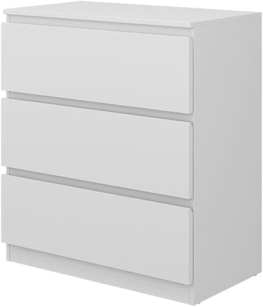Vicco Kommode Calisto, Weiß 70 x 78,5 cm, mit 3 Schubfächer, Highboard, Schrank Bild 1