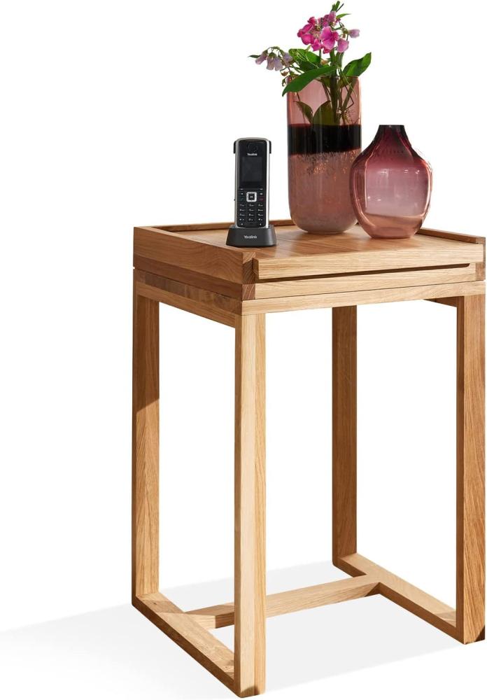 Möbel-Eins MARITA Telefontisch, Material Massivholz, Wildeiche geölt Wildeiche Bild 1