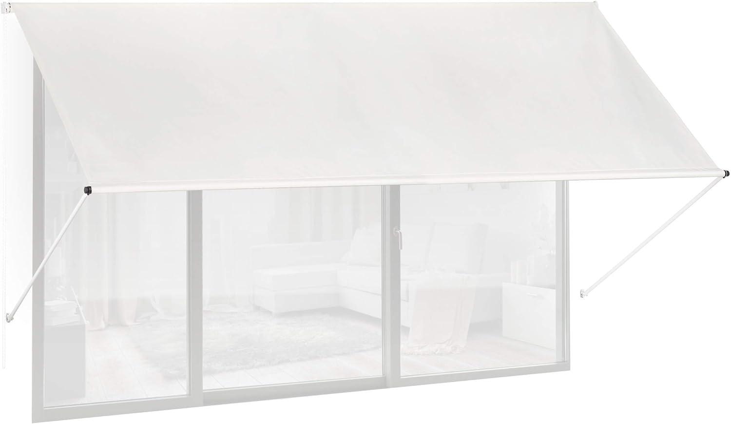 Fallarmmarkise HxB: 120x300 cm, Schattenspender für Fenster, 50+ UV-Schutz, Seilzug, Polyester & Metall, beige Bild 1