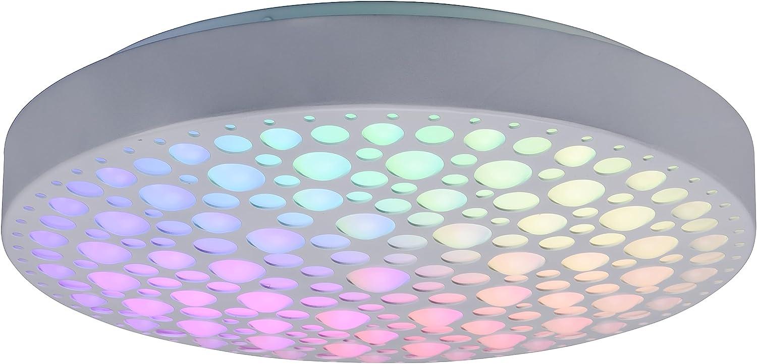 LED Deckenleuchte CHIZU Weiß Ø40cm dimmbar Fernbedienung & Farbwechsler Bild 1