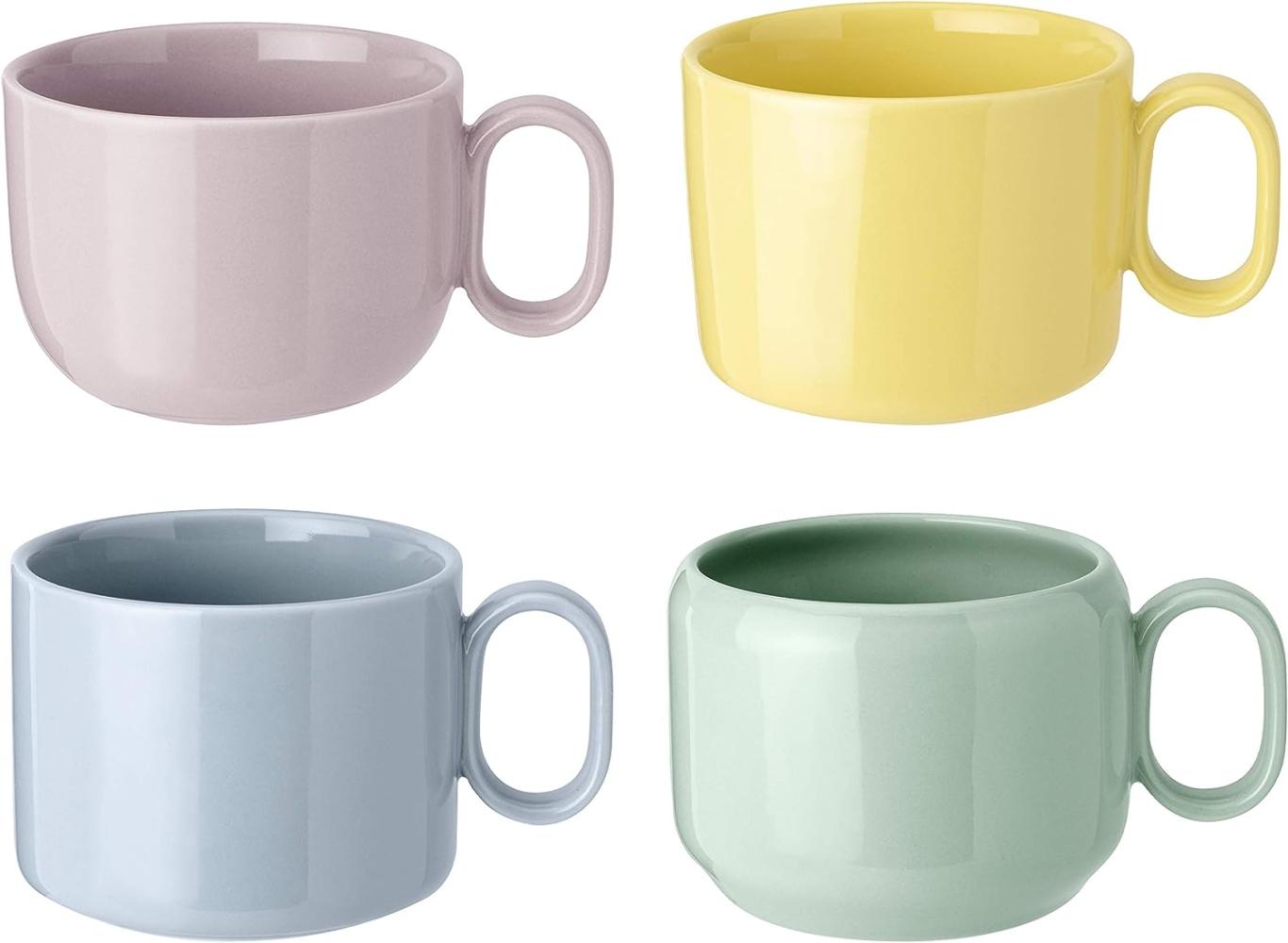 Rig-Tig MIX-N-MATCH buntes Tassen-Set, 4-tlg, Kaffeetasse, Becher, Steingut, Blau, Gelb, Pink, Grün, Z00141 Bild 1
