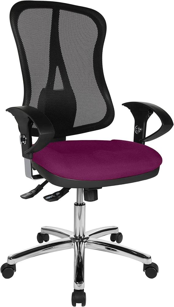 Topstar Head Point SY Deluxe, ergonomischer Bürostuhl, Schreibtischstuhl, inkl. Armlehnen, Stoff, lila/schwarz Bild 1