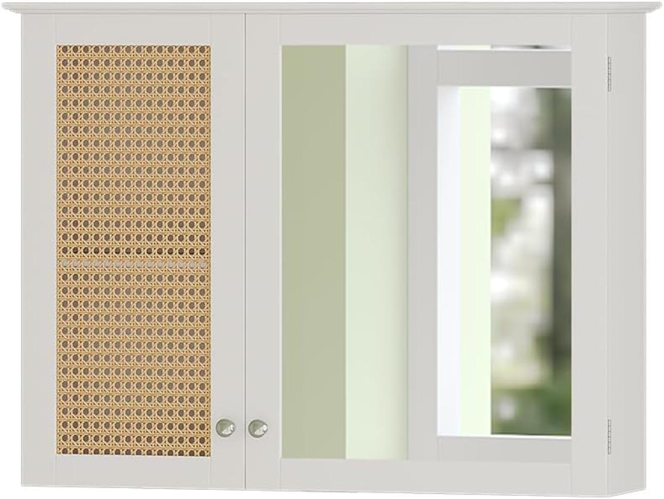 Vicco Spiegelschrank Rosario 60 x 49 cm, Weiß, mit 2 Türen, Badezimmer, modern Bild 1