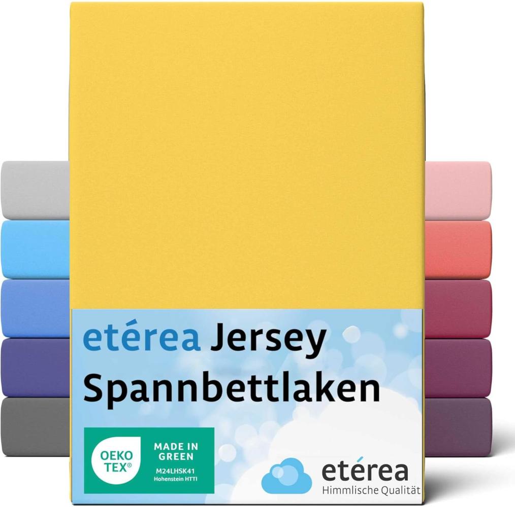 etérea Comfort Jersey Spannbettlaken Gelb 90x200 cm - 100x200 cm Bild 1