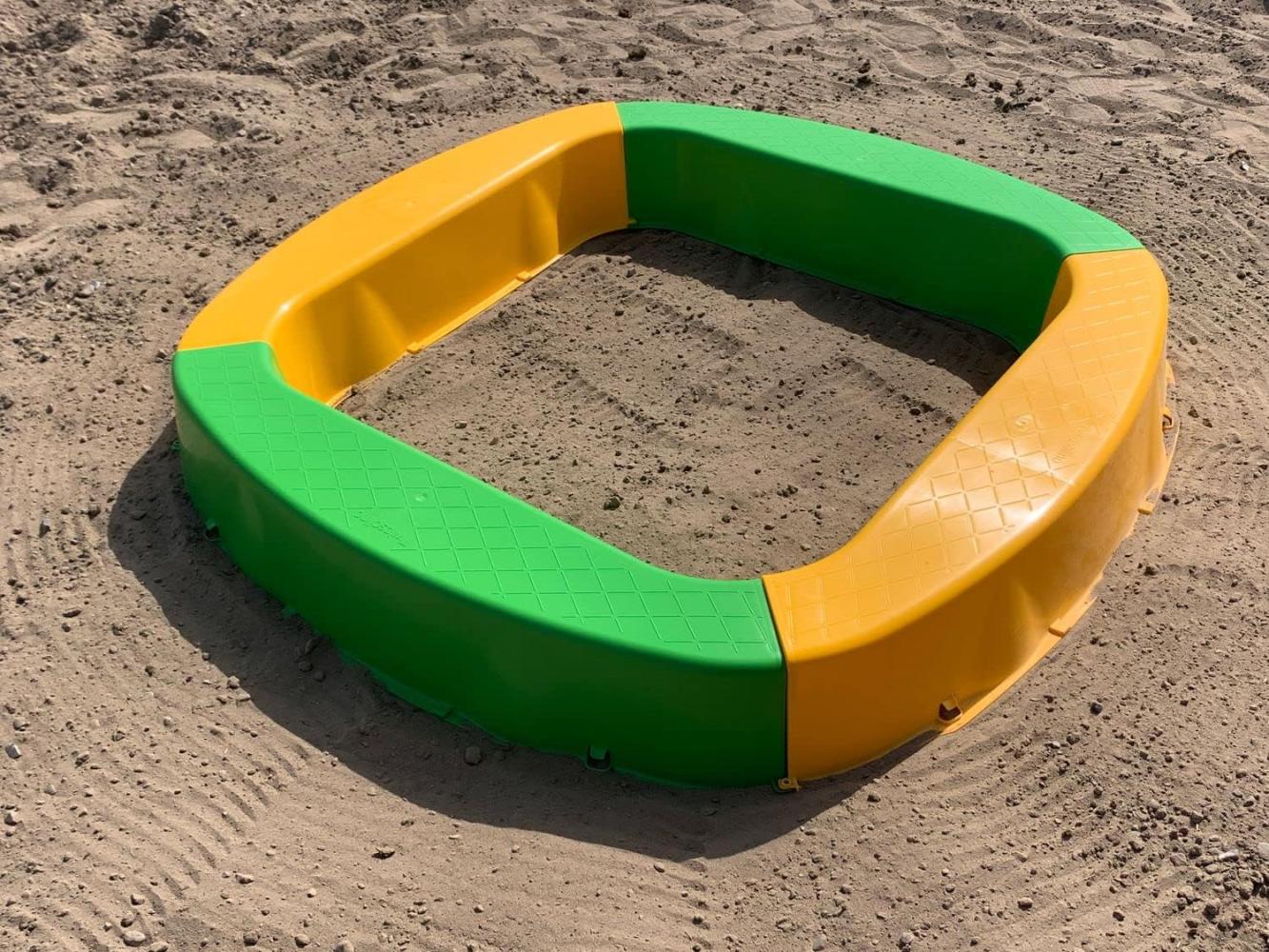 \"Buri Premium Sandkasten aus Kunststoff in verschiedenen Farben 150 x 150 x 20 cm Made in Germany gelb/grün\" Bild 1