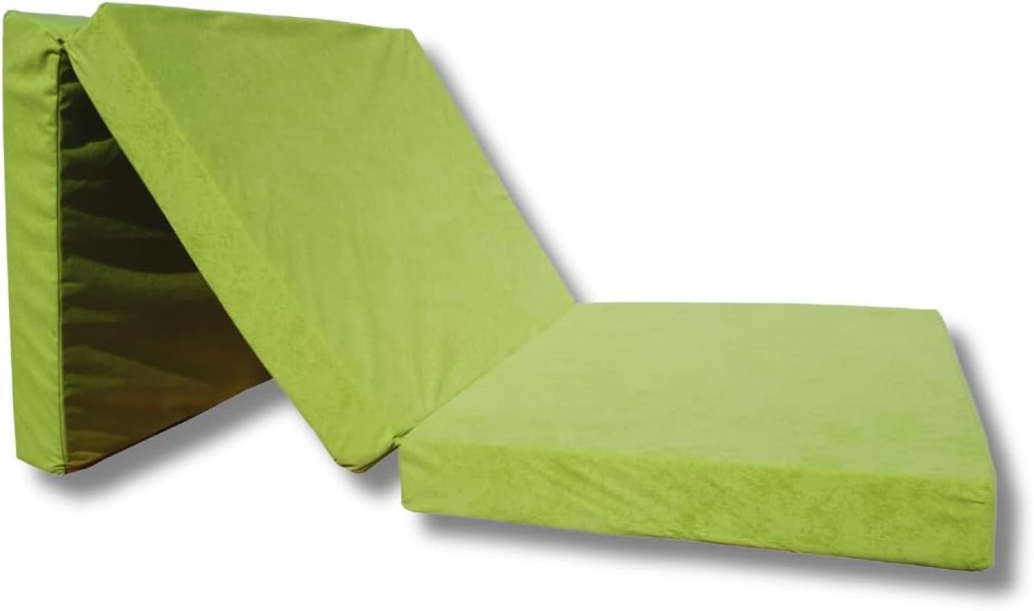 Natalia Spzoo – gemütliche Faltmatratze für einen erholsamen Schlaf – Klappmatratze mit Schaumstoffkern & abnehmbarem Bezug – 3-teilige klappbare Schlafmatte 195 x 65 x 8 cm (grün) Bild 1
