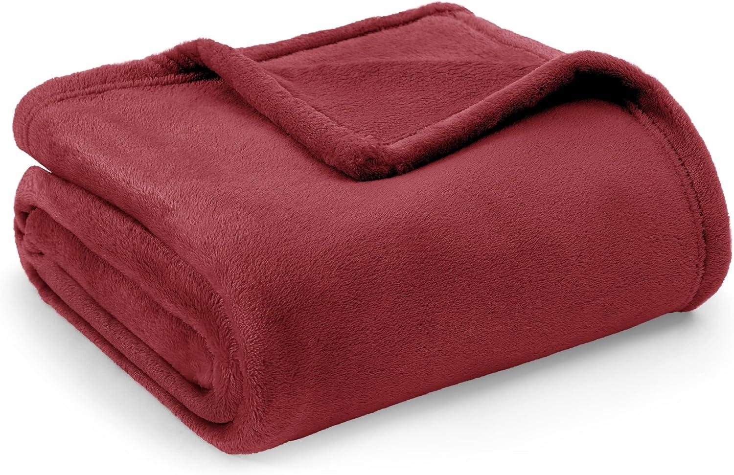 BEDSURE Kuscheldecke Flauschig Decke Fleecedecke - Wohndecke Warm Winter Weich, Sofadecke Kleine, Couch Blanket, Kinder, 130x150cm, Sofa überwurfdecke Rot Bild 1