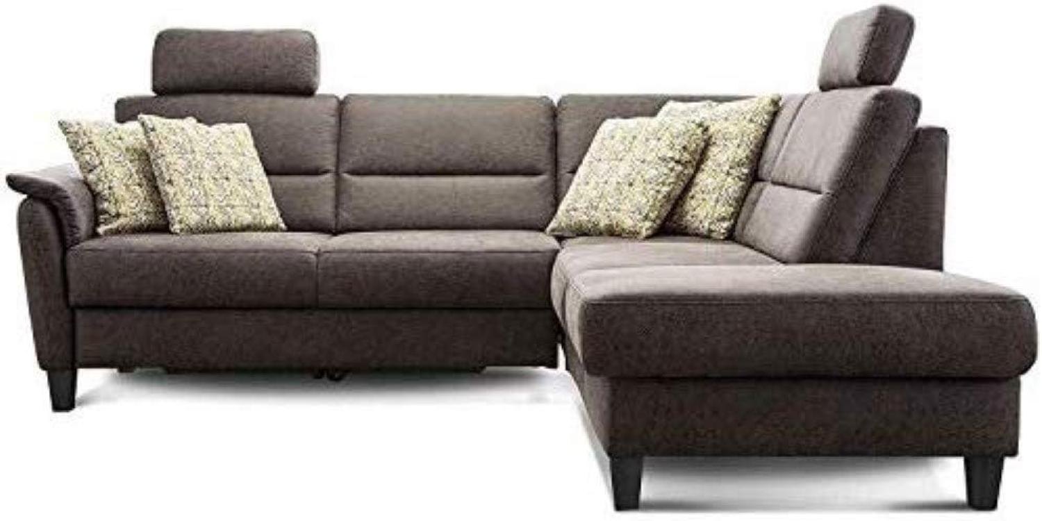 Cavadore Schlafsofa Palera mit Federkern / L-Form Sofa mit Bettfunktion / 236 x 89 x 212 / Büffellederoptik Braun Bild 1