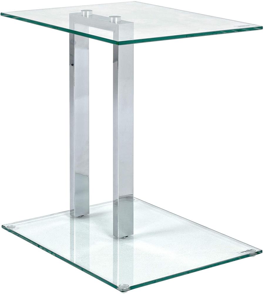 Beistelltisch Glas/Stahl, ca. 45x50x35cm Bild 1