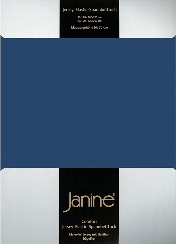 Janine Spannbettlaken ELASTIC 5002, Gr. 200x200 cm, Fb. 82 marine, Elastic-Jersey Bild 1