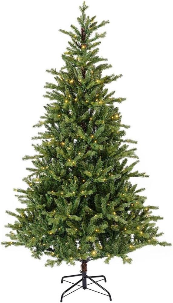 Weihnachtsbaum Künstlich Fichte Premium 210 cm Naturgetreu mit LED Beleuchtung Bild 1