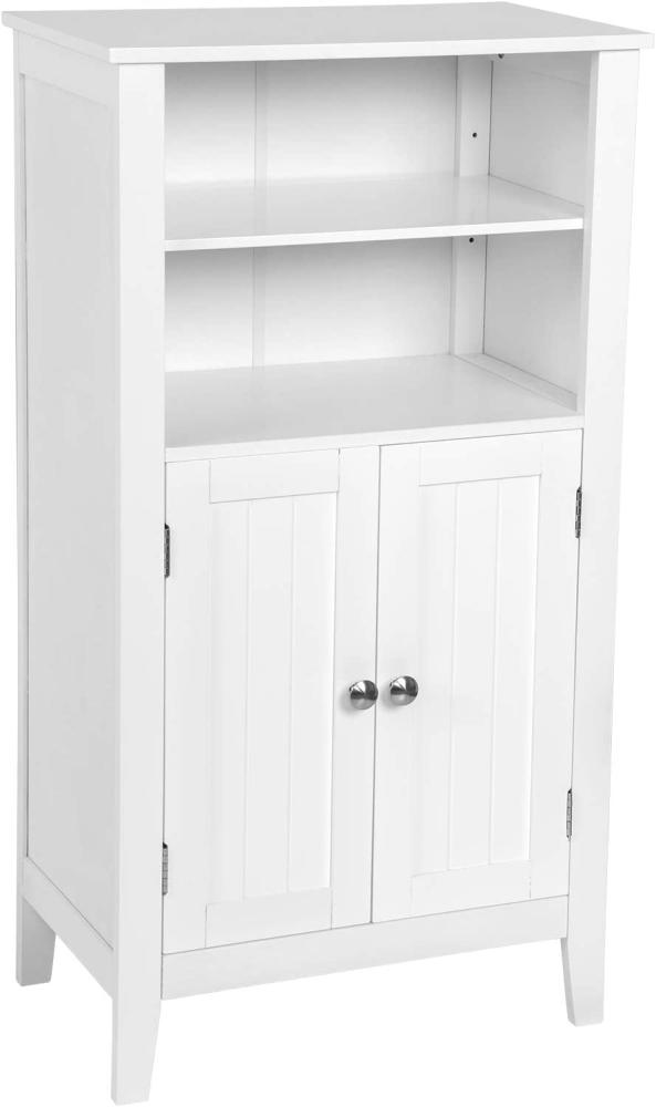 EUGAD 0129WY Badschrank Badzimmerschrank Küchenschrank Beistellschrank Kommode in Schlafzimmer Flur aus MDF mit verstellbare Regalebene Weiß 92. 5x30x50cm Bild 1