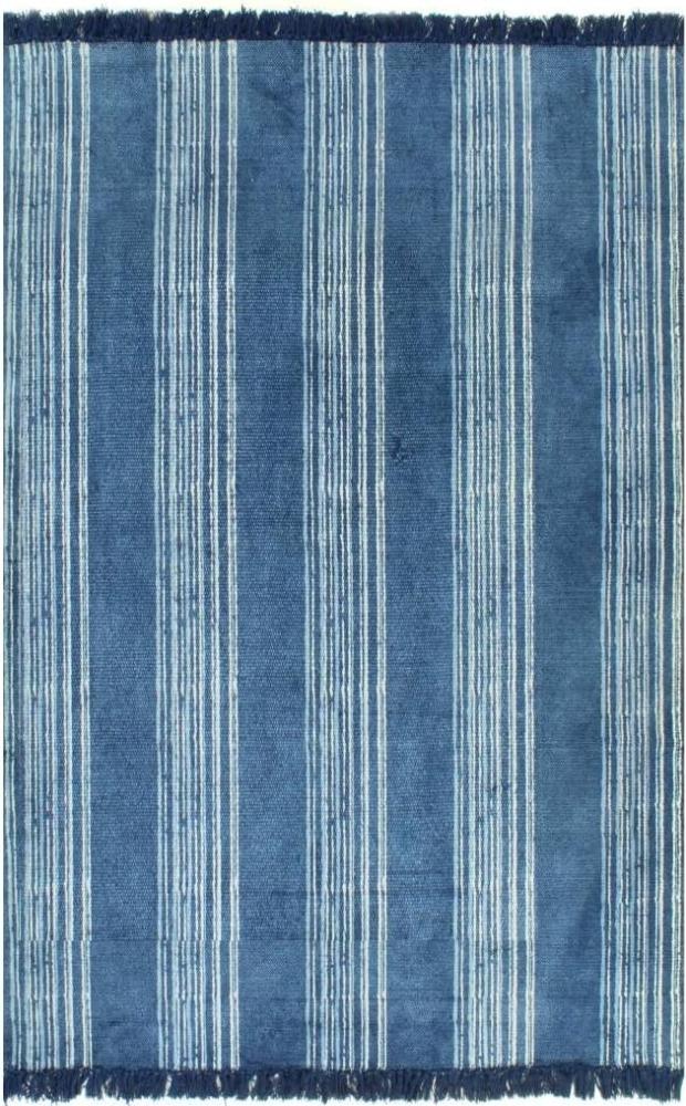 vidaXL Kelim-Teppich Baumwolle 160x230 cm mit Muster Blau [246564] Bild 1