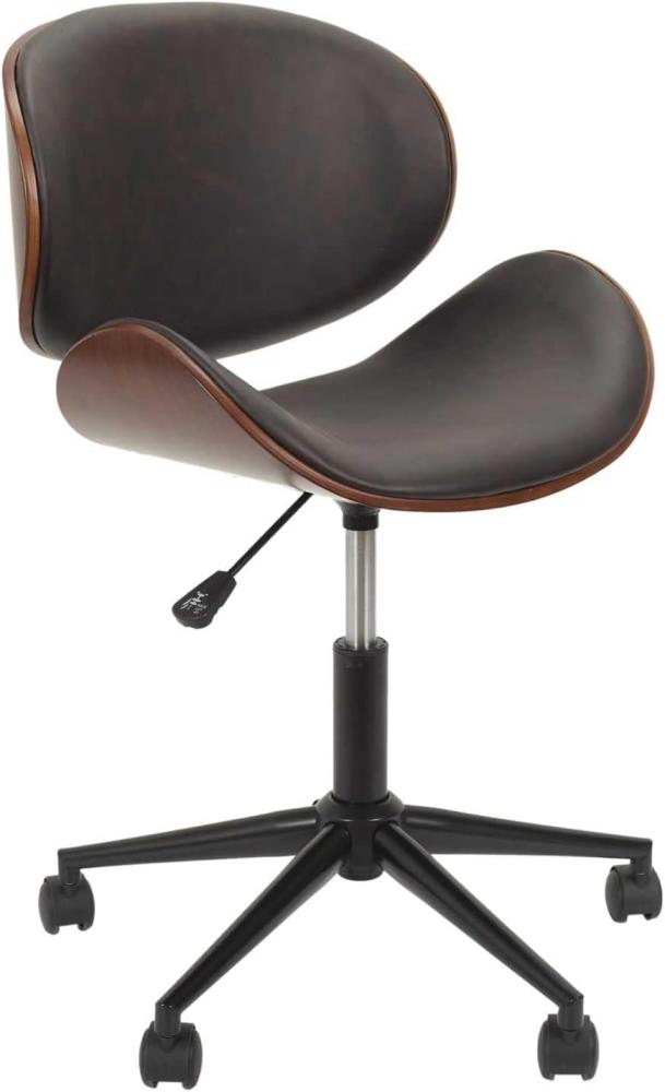 Home Deco Factory HD6601 Reno Stuhl auf Rollen, Möbel, Bürostuhl, komfortabel, Metall/Eisen, Schwarz, 51 x 51,5 x 77 cm Bild 1