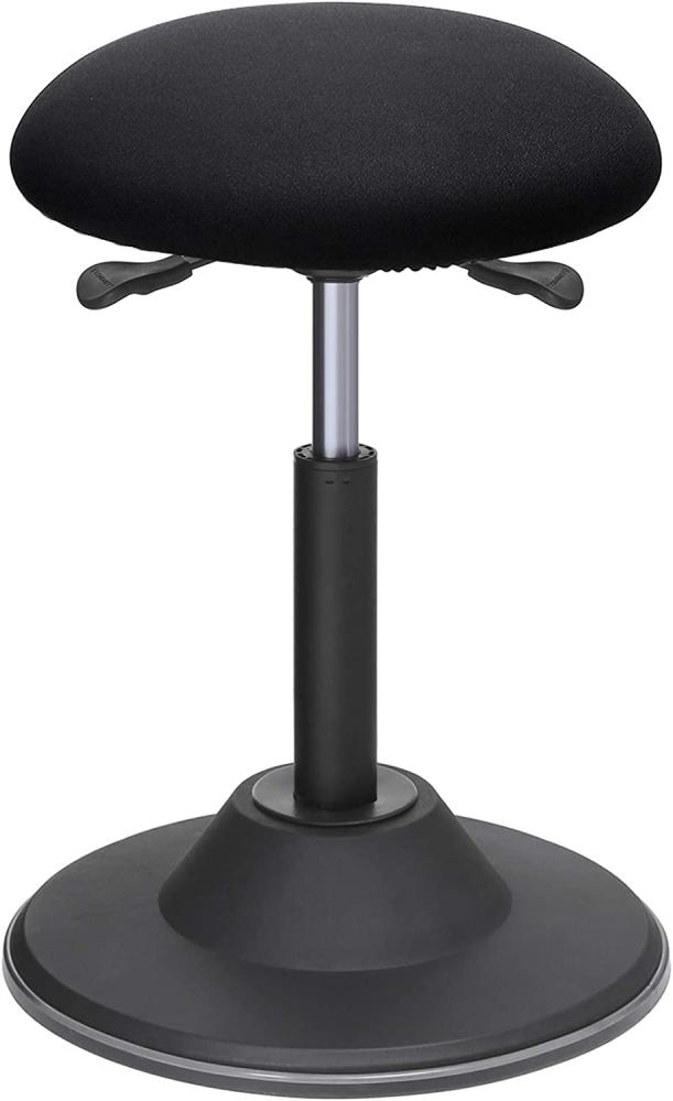 SONGMICS Höhenverstellbarer Bürohocker, ergonomischer Arbeitshocker, um 360° drehbarer Hocker, Sitzhöhe 50-70 cm, mit Anti-Rutsch-Bodenring OSC01BK Bild 1