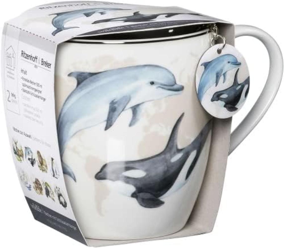Geschenk-Set Jumbotasse mit Anhänger Wildlife - Jumbotasse mit Anhänger Delfin Bild 1