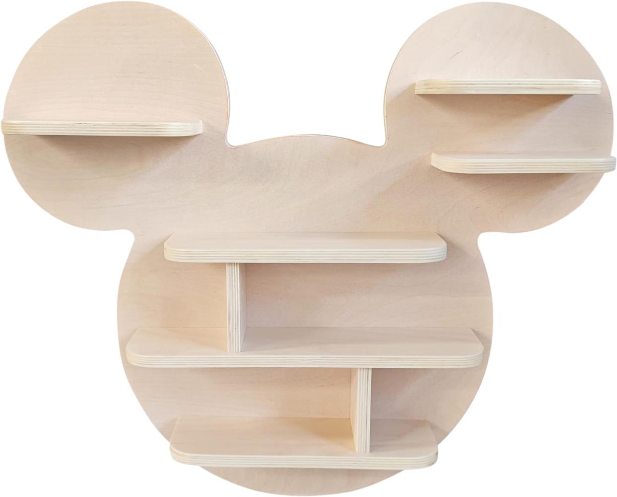 Disney Wandregal in Micky-Maus-Form, 8 Regale, natürliches Finish, 72 cm B x 12 cm T x 62 cm H Bild 1