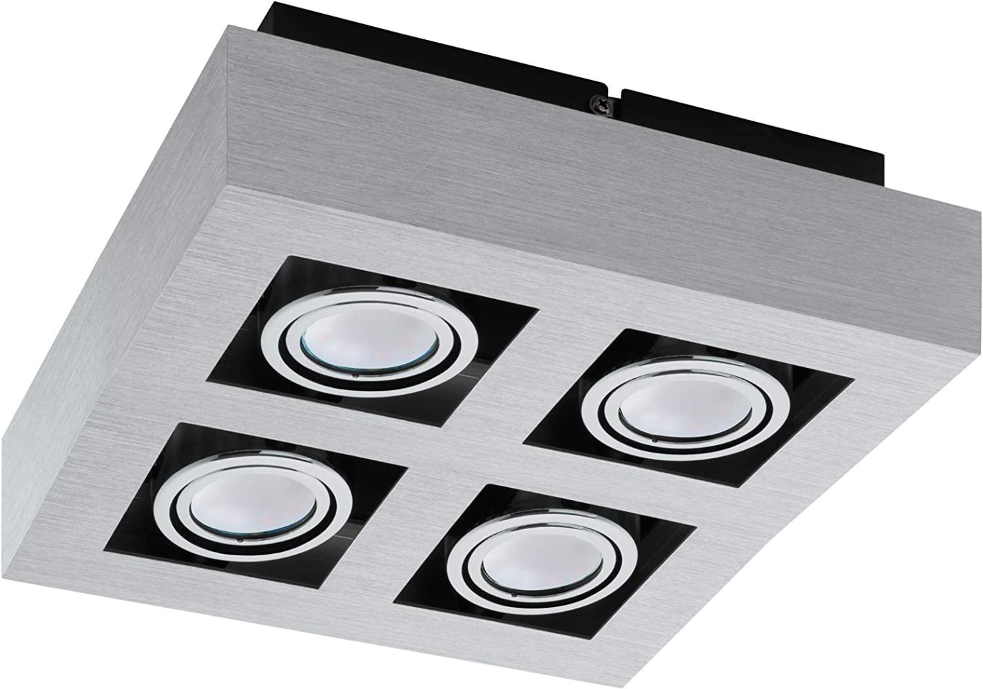 Eglo 91355 Aufbauleuchte LED LOKE 1 alu-gebürstet, chrom, schwarz, GU10 max. 4X5W Bild 1