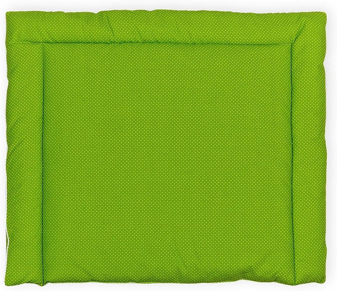 KraftKids Wickelauflage in weiße Punkte auf Grün, Wickelunterlage 85x75 cm (BxT), Wickelkissen Bild 1