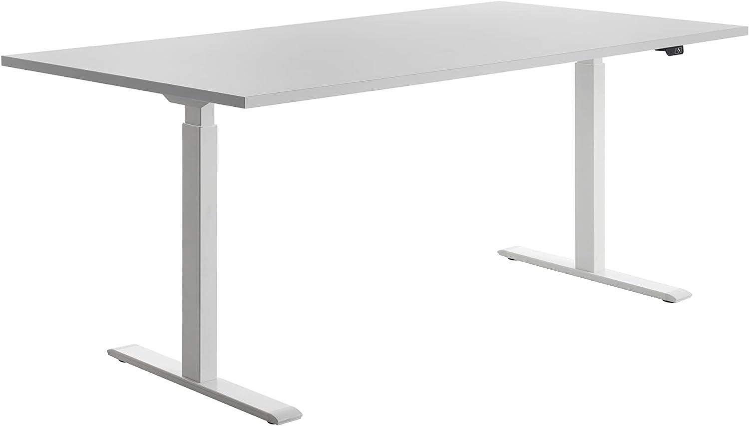 Topstar E-Table Höhenverstellbarer Schreibtisch, Holz, Weiss/grau, 180x80 Bild 1