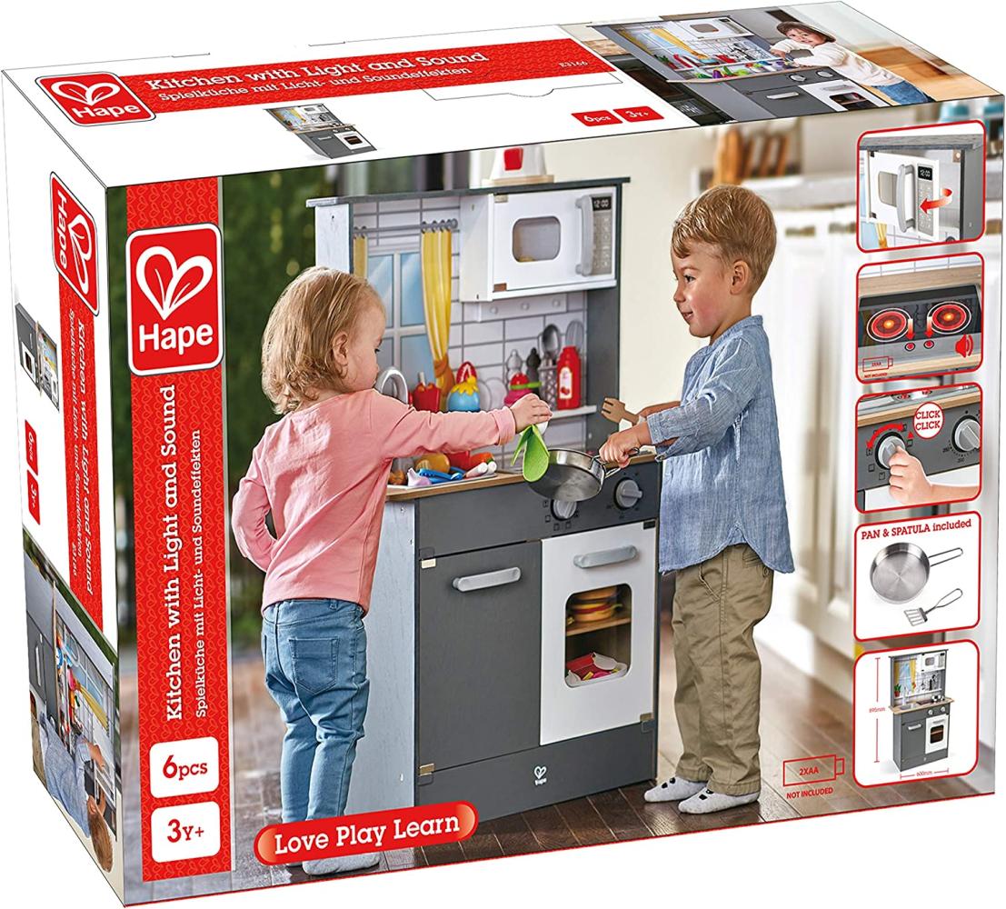 Hape E3166 'Spielküche-Innovation', Kinderküche aus Holz, mit Licht und Sound, inklusive Zubehör, ab 3 Jahren Bild 1