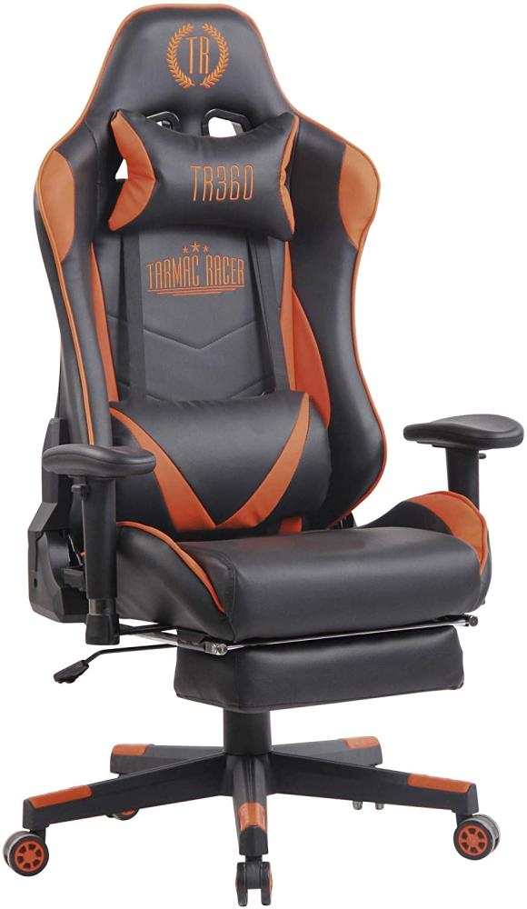 Racing Bürostuhl Lux mit Massagefunktion schwarz/orange Bild 1