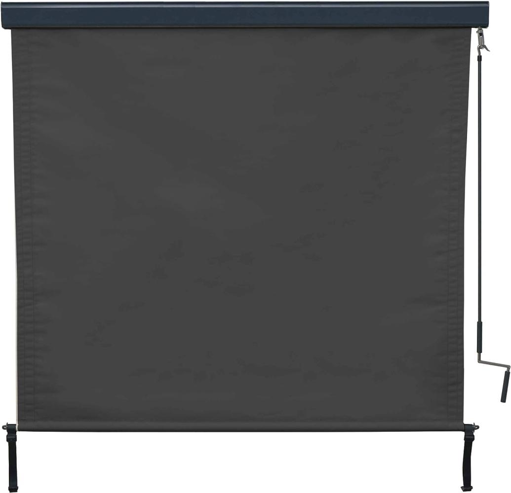 Vertikalmarkise HWC-F42, Senkrechtmarkise Sichtschutz Außenrollo Rollo, UV-Schutz 50 Stoff ~ 250x180cm, schwarz Bild 1