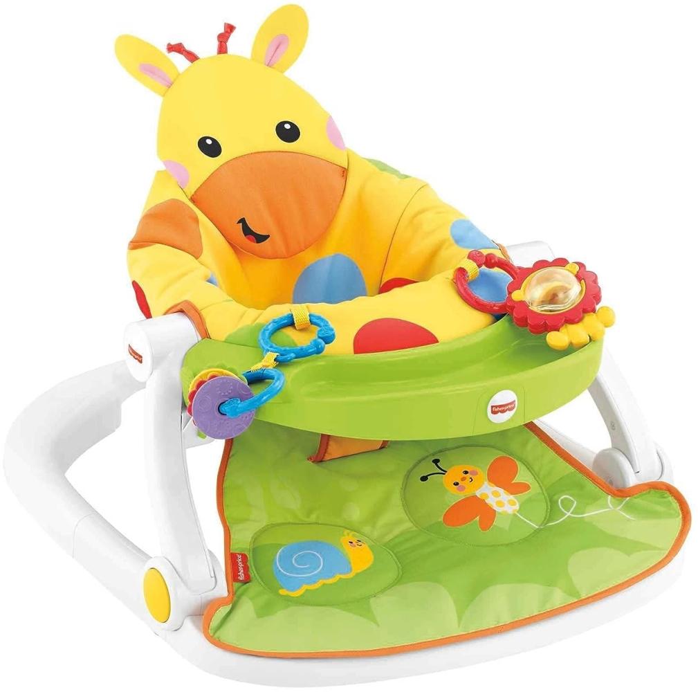 Fisher-Price DJD81 Giraffe Sit-Me-Up Bodensitz, tragbarer Babystuhl oder Sitz mit abnehmbarem Tablett, Rassel und Beißspielzeug (1 Stück) Bild 1