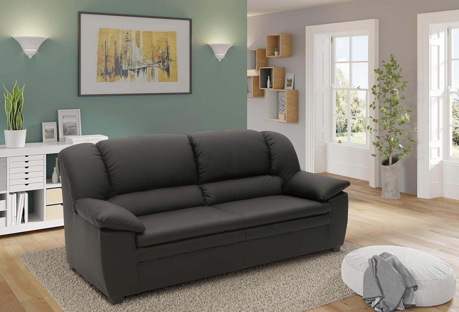 DOMO. Collection Ambato Sofa, 2,5 Sitzer, 2,5er Couch, Garnitur, 191 x 92 x 88 cm, Polstergarnitur in schwarz Bild 1