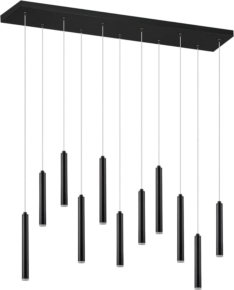 Ausgefallene LED Pendelleuchte TUBULAR mehrflammig Schwarz matt 3 Stufen dimmbar Bild 1